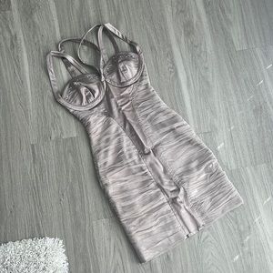 BALIZZA Silver Embellished Bodycon Dress, 40- size 4/6